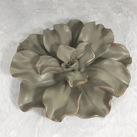 Glam Taupe/Gold Wall Flower Sculpture